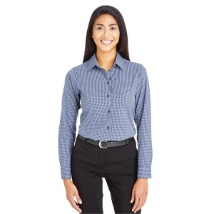 Devon & Jones CrownLux Performance® Ladies' Tonal Mini Check Woven Shirt